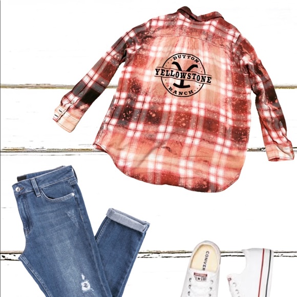 Custom upcycled bleached flannels - Picture 1 of 3